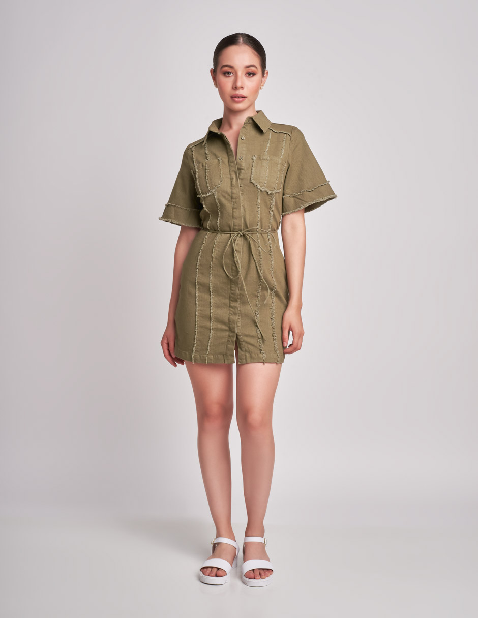 Foto 1 | Vestido Devendi Verde para Mujer