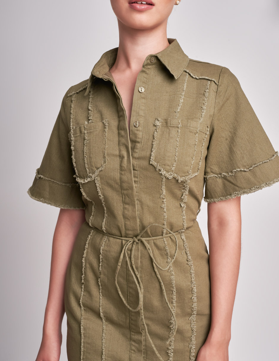 Foto 3 | Vestido Devendi Verde para Mujer
