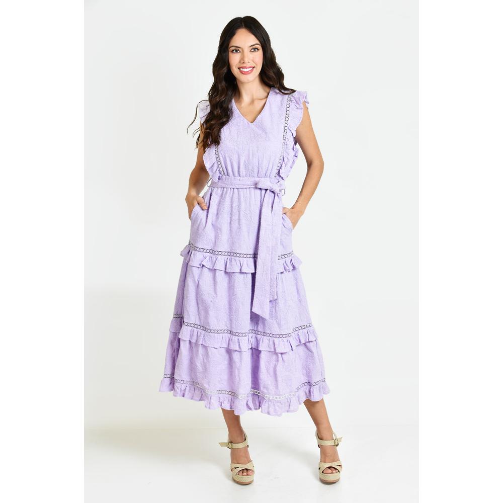 Vestido con Holanes Roman Fashion Lila para Mujer