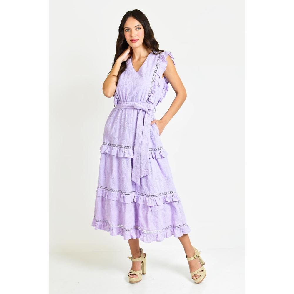 Foto 6 pulgar | Vestido con Holanes Roman Fashion Lila para Mujer