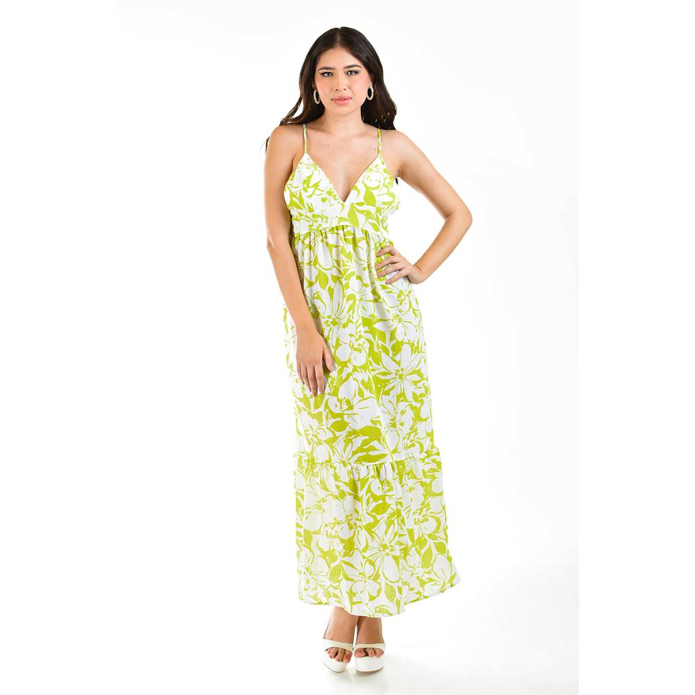 Foto 2 pulgar | Maxi Vestido Floreado Roman Fashion Juvenil 14064 Verde