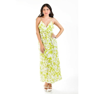 Foto 1 | Maxi Vestido Floreado Roman Fashion Juvenil 14064 Verde