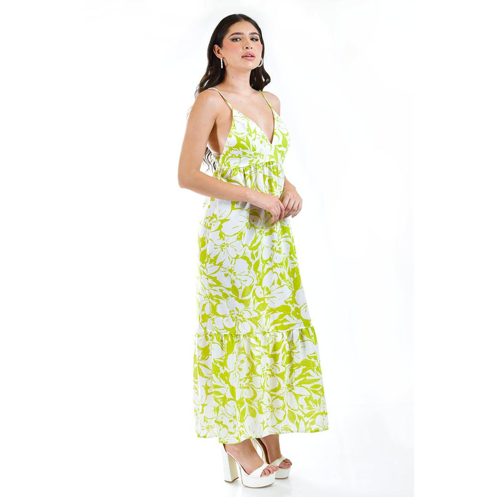 Foto 3 pulgar | Maxi Vestido Floreado Roman Fashion Juvenil 14064 Verde