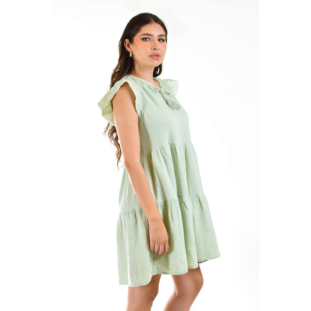 Foto 2 | Vestido De Algodón Roman Fashion 3104 Verde Claro