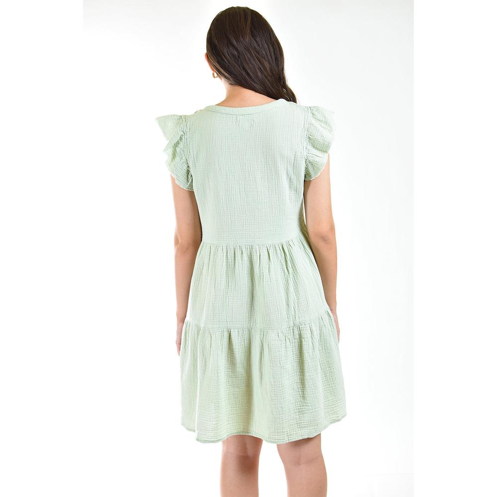 Foto 4 pulgar | Vestido De Algodón Roman Fashion 3104 Verde Claro