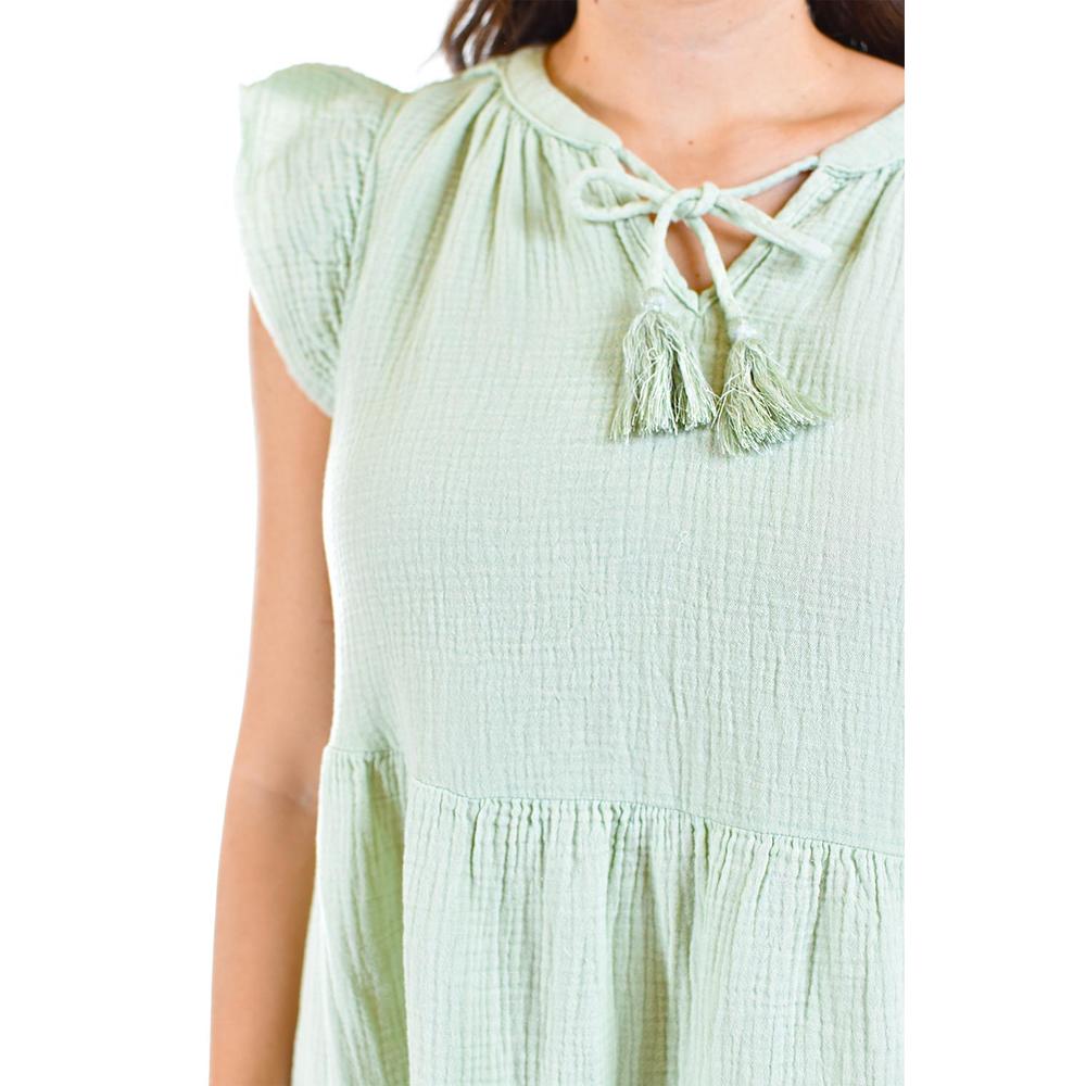Foto 4 | Vestido De Algodón Roman Fashion 3104 Verde Claro