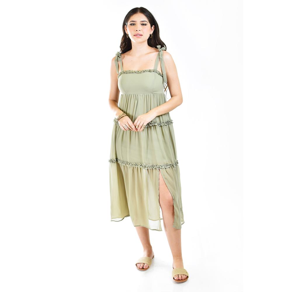Vestido Vaporoso Roman Fashion Verde Claro Juvenil