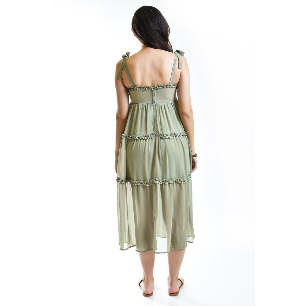 Foto 4 pulgar | Vestido Vaporoso Roman Fashion Verde Claro Juvenil