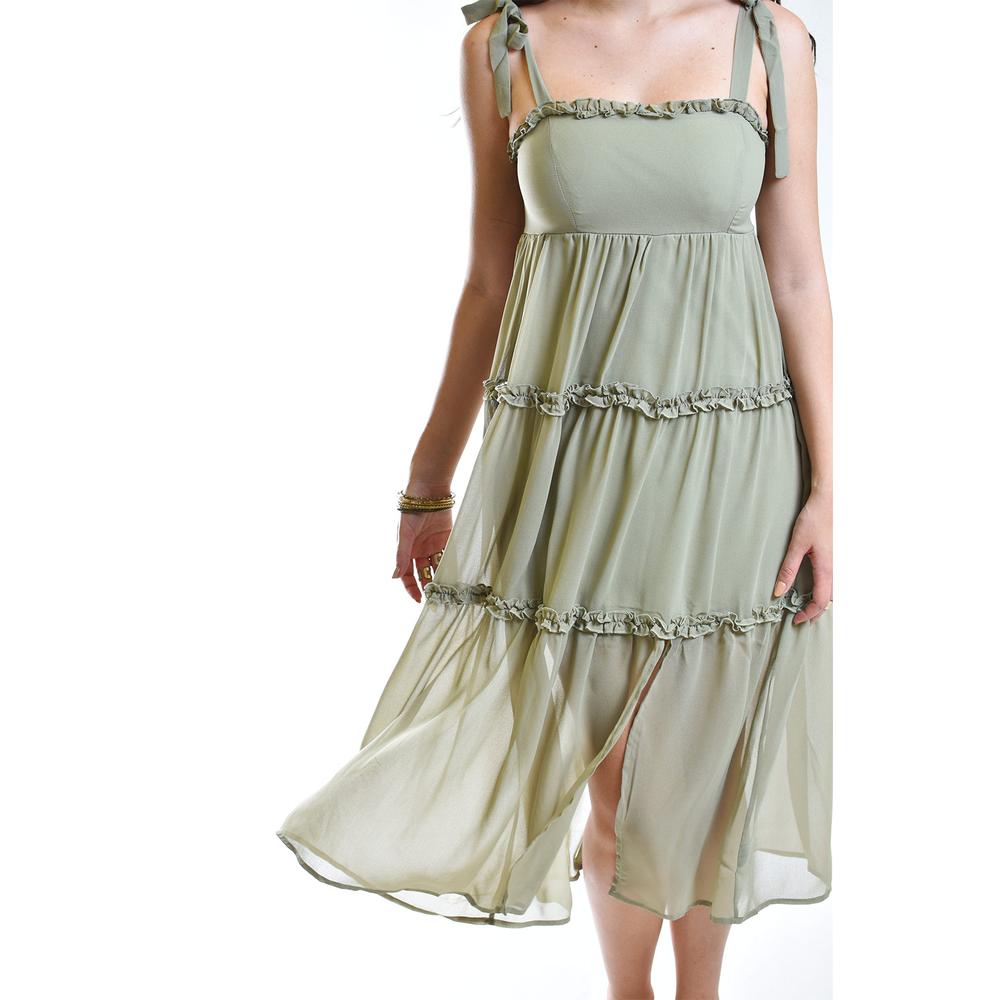 Foto 5 pulgar | Vestido Vaporoso Roman Fashion Verde Claro Juvenil
