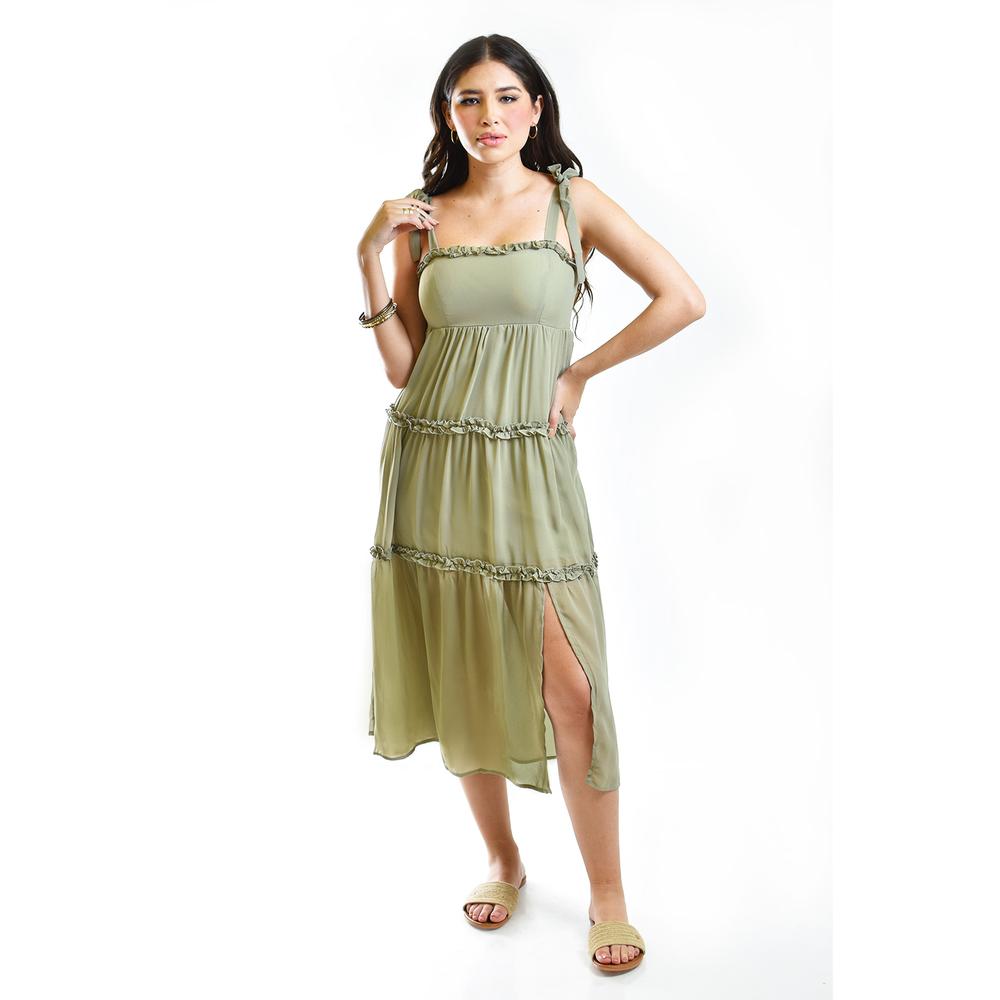 Foto 7 pulgar | Vestido Vaporoso Roman Fashion Verde Claro Juvenil