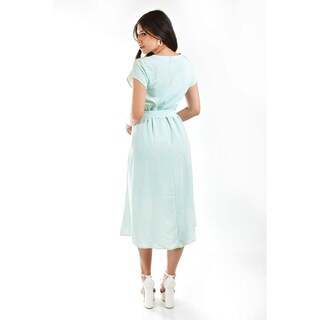 Foto 3 | Vestido Escote V Roman Fashion 288 Verde Claro