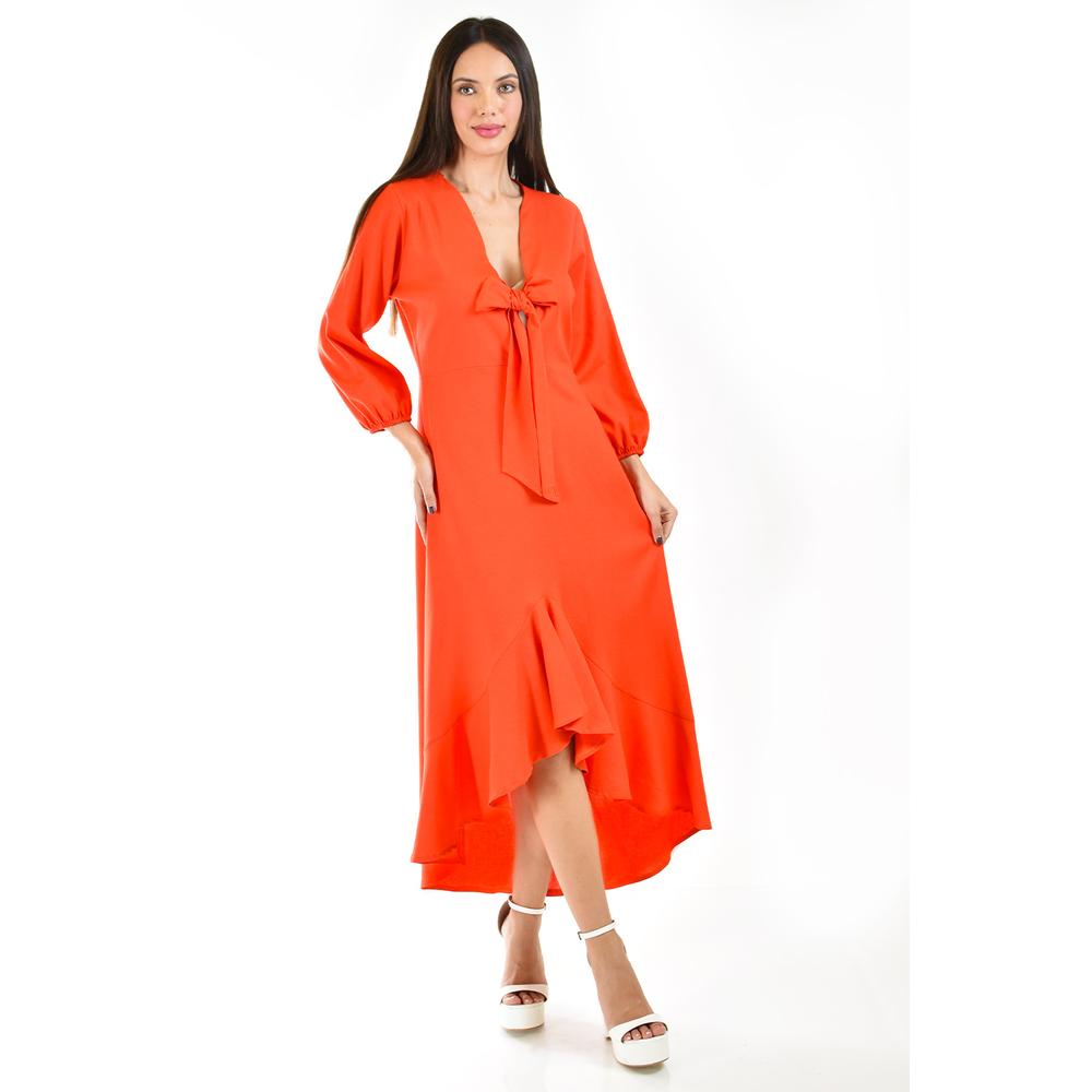 Foto 2 pulgar | Vestido Roman Fashion Naranja para Mujer