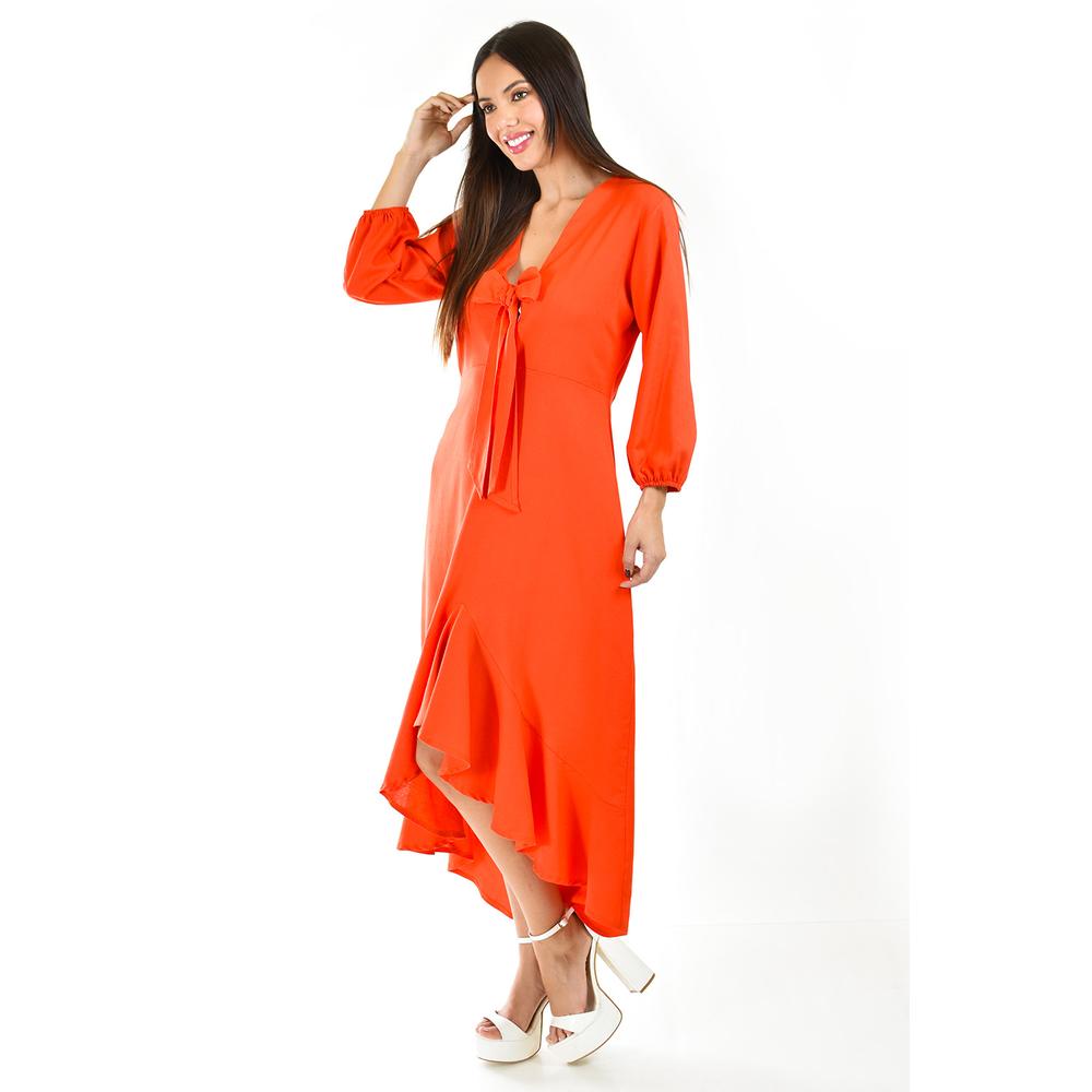 Foto 3 pulgar | Vestido Roman Fashion Naranja para Mujer
