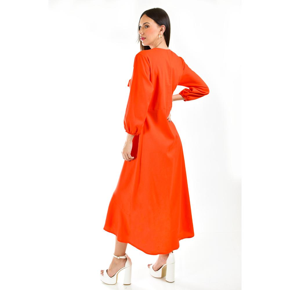 Foto 4 pulgar | Vestido Roman Fashion Naranja para Mujer
