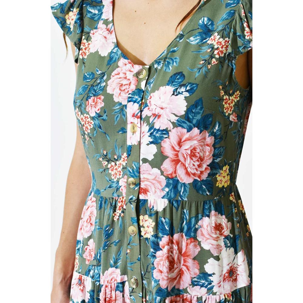 Foto 4 | Vestido Floreado Roman Fashion 27311 Verde