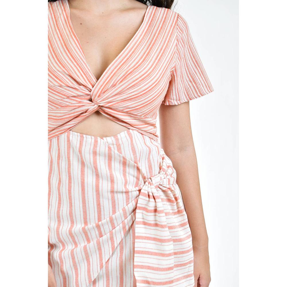 Foto 5 pulgar | Vestido Rayas Roman Fashion /juvenil 10714 color Coral