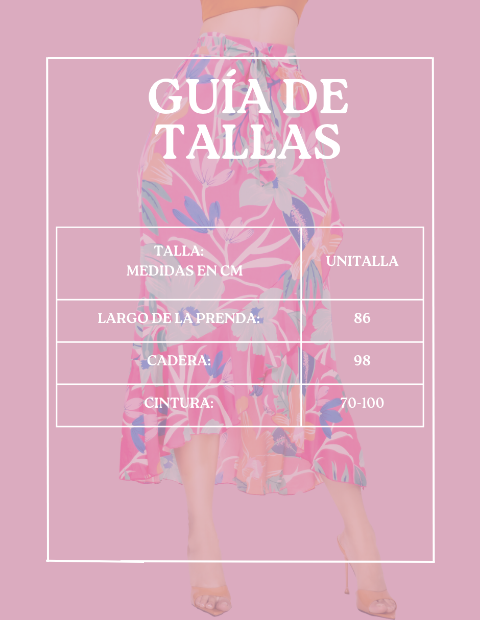 Foto 8 pulgar | Falda Corte de Sirena con Volantes Elegante O Casual Fald-1002 Fucsia Cintura Alta