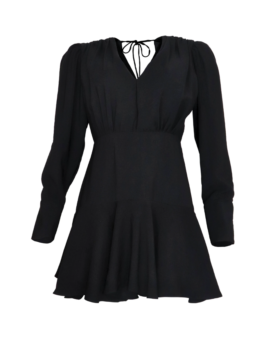 Foto 3 pulgar | Vestido Corto Manga Larga Behla J&b Talla S Color Negro