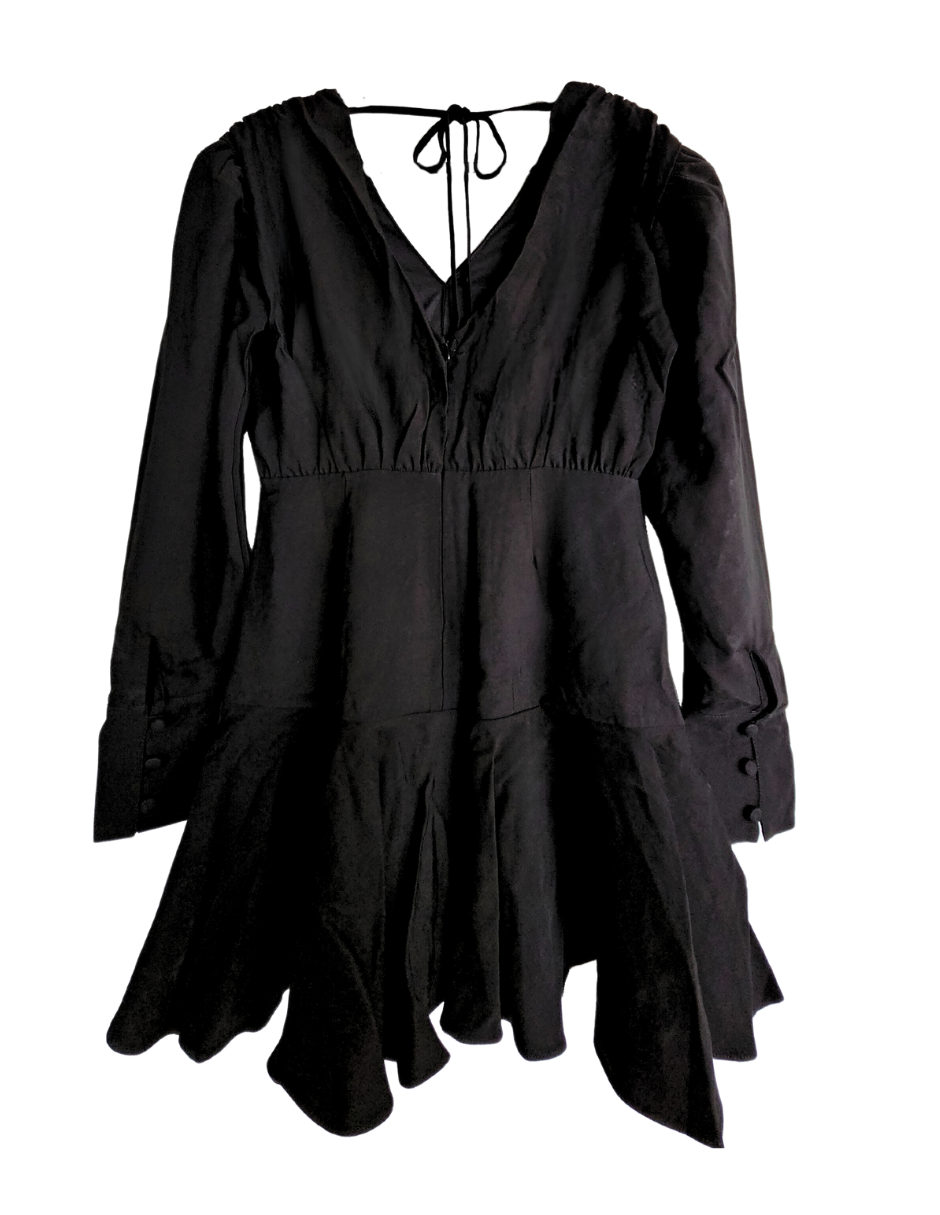 Foto 4 pulgar | Vestido Corto Manga Larga Behla J&b Talla S Color Negro