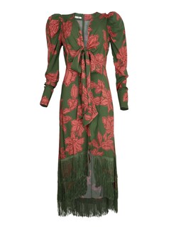 Foto 1 | Vestido Con Flecos Candelaria J&b Talla S Color Verde