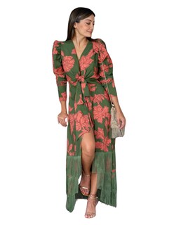 Foto 2 | Vestido Con Flecos Candelaria J&b Talla S Color Verde