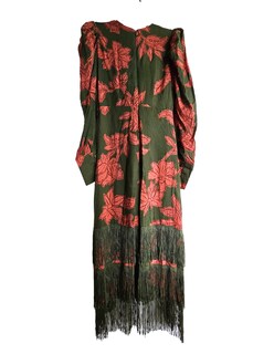 Foto 4 | Vestido Con Flecos Candelaria J&b Talla S Color Verde