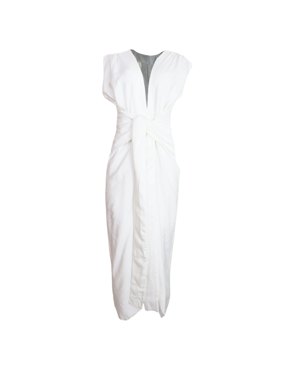Foto 1 | Vestido Largo Con Fajón Behla J&b Talla S Color Blanco