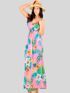 Foto 3 | Vestido Largo De Mujer Stretch Ves-1011 De Estampados Primaverales