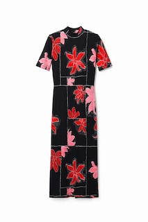 Foto 1 | Vestido Midi Canalé Flores Desigual