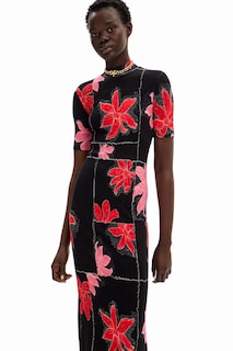Foto 2 | Vestido Midi Canalé Flores Desigual