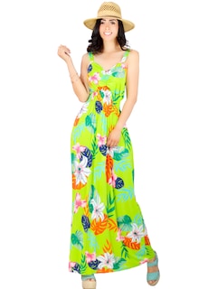 Foto 1 | Vestido Largo De Mujer Stretch Ves-1011 De Estampados Primaverales