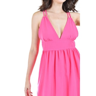 Foto 4 | Maxivestido Doble Tirante Roman Fashion Rosa para Mujer