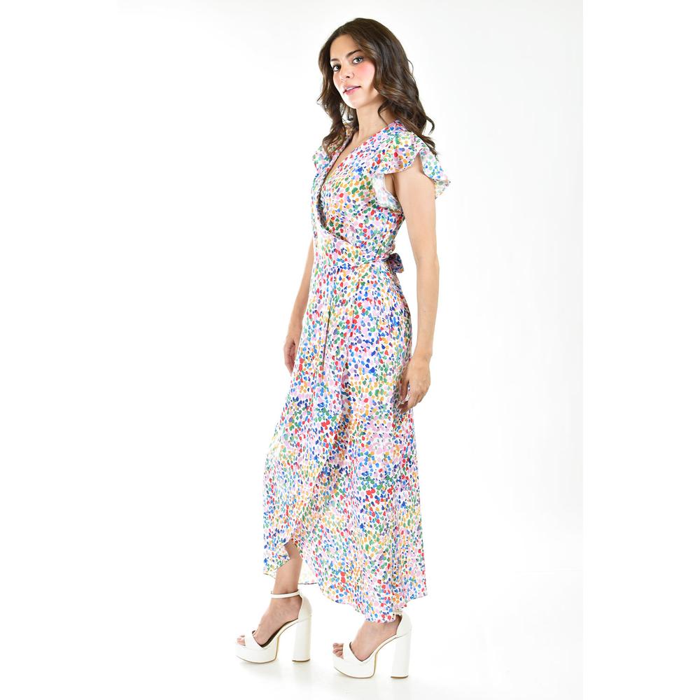 Foto 3 pulgar | Vestido Envolvente Juvenil Roman Fashion Multicolor para Mujer