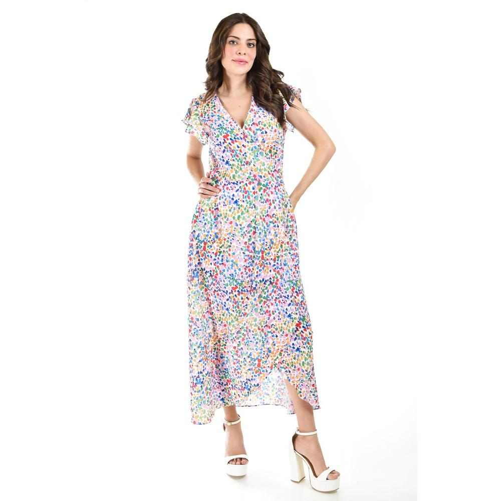 Foto 6 pulgar | Vestido Envolvente Juvenil Roman Fashion Multicolor para Mujer