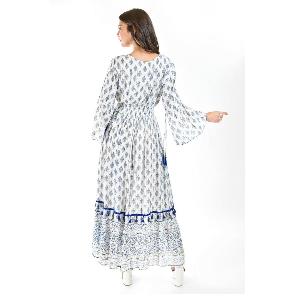 Foto 4 pulgar | Vestido Bohemio Largo Roman Fashion Juvenil Azul