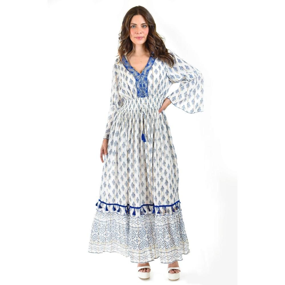 Foto 6 pulgar | Vestido Bohemio Largo Roman Fashion Juvenil Azul