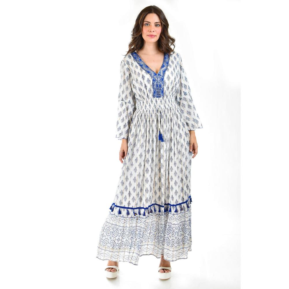 Foto 7 pulgar | Vestido Bohemio Largo Roman Fashion Juvenil Azul