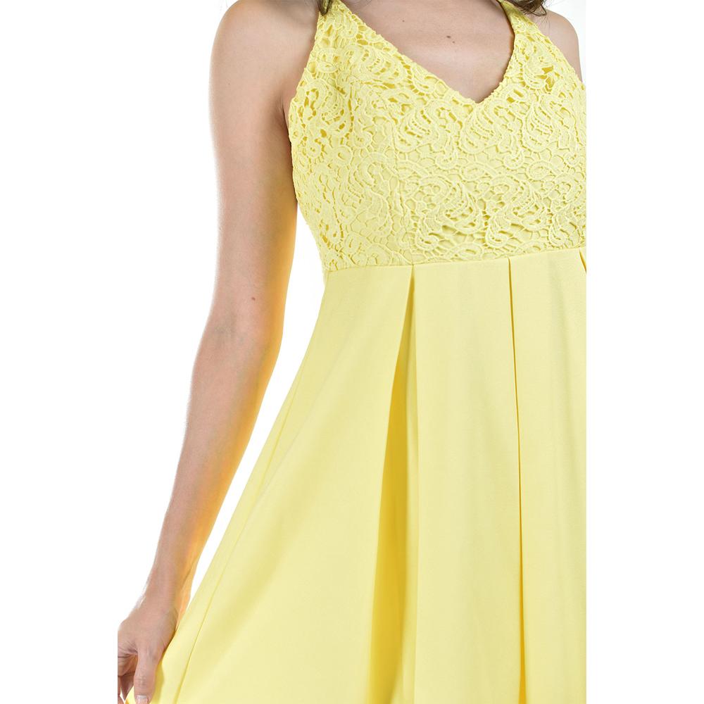 Foto 5 pulgar | Vestido Top De Encanje Roman Fashion Juvenil 2104  Amarillo