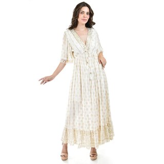 Foto 5 | Vestido Bohemio Manga con Barbas Roman Fashion Juvenil 23176 Beige