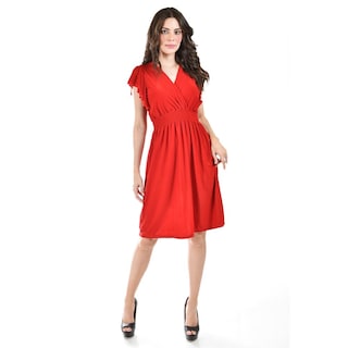Foto 1 | Vestido Manga con Volantes Roman FashionJuvenil Rojo