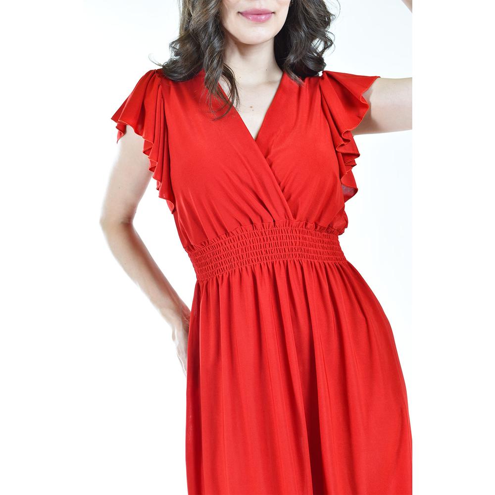 Foto 5 pulgar | Vestido Manga con Volantes Roman FashionJuvenil Rojo