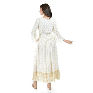 Foto 3 | Vestido Bohemio con Detalles Dorados Roman Fashion Juvenil Beige para Mujer