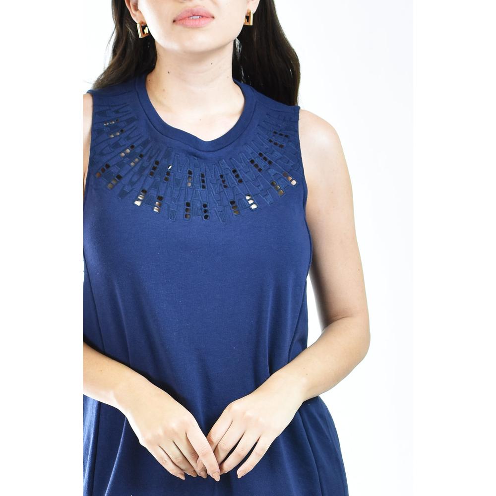 Foto 4 | Vestido Bordado Calado Roman Fashion 2043 Azul Marino para Mujer