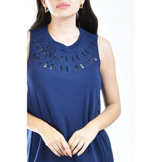 Foto 4 | Vestido Bordado Calado Roman Fashion 2043 Azul Marino para Mujer