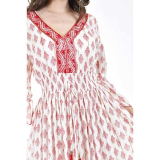 Foto 4 | Vestido Bohemio Largo Roman Fashion Juvenil Rojo para Mujer
