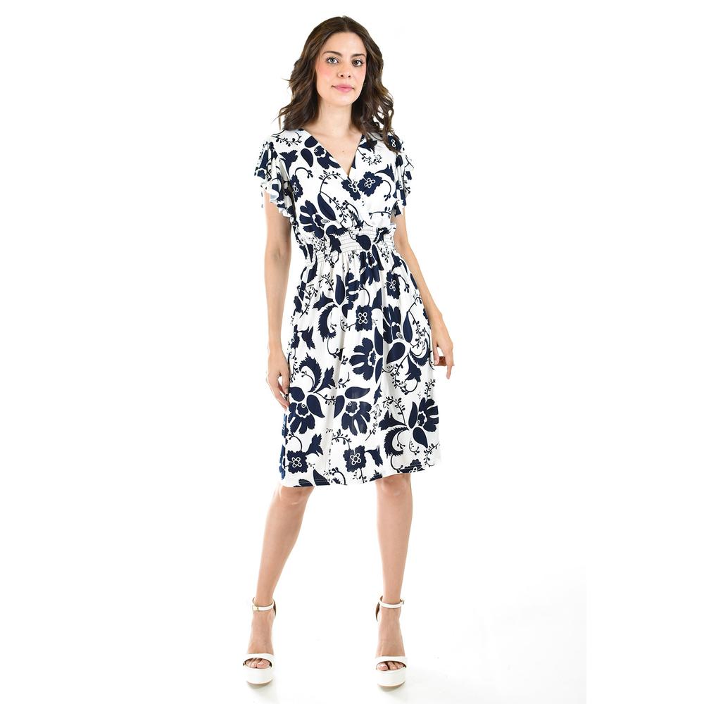 Vestido Flores Roman Fashion Manga Volantes Juvenil Blanco