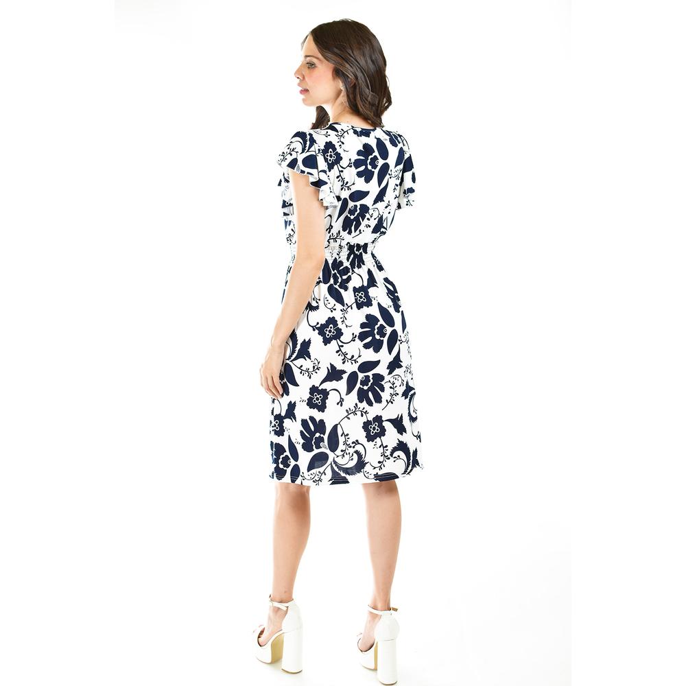 Foto 3 | Vestido Flores Roman Fashion Manga Volantes Juvenil Blanco