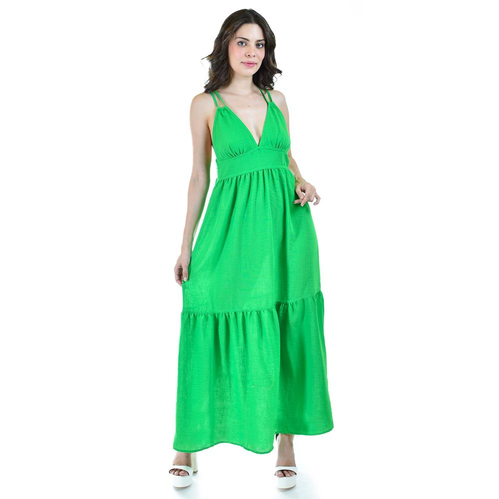 Foto 5 | Maxivestido Doble Tirante Roman Fashion Verde para Mujer