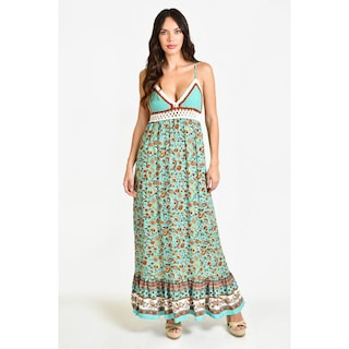 Foto 1 | Vestido Roman Fashion Escote Crochet Verde Claro