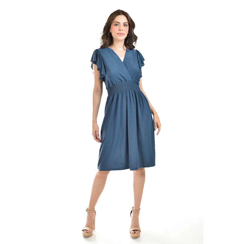 Foto 1 | Vestido Manga con Volantes Roman Fashion Juvenil Azul
